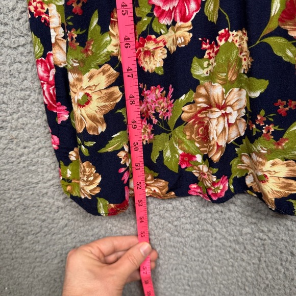 Anthropologie‎ Dress Womens M Blue Floral Midi Boho Sleeveless Ruffle Sundress - Picture 12 of 13